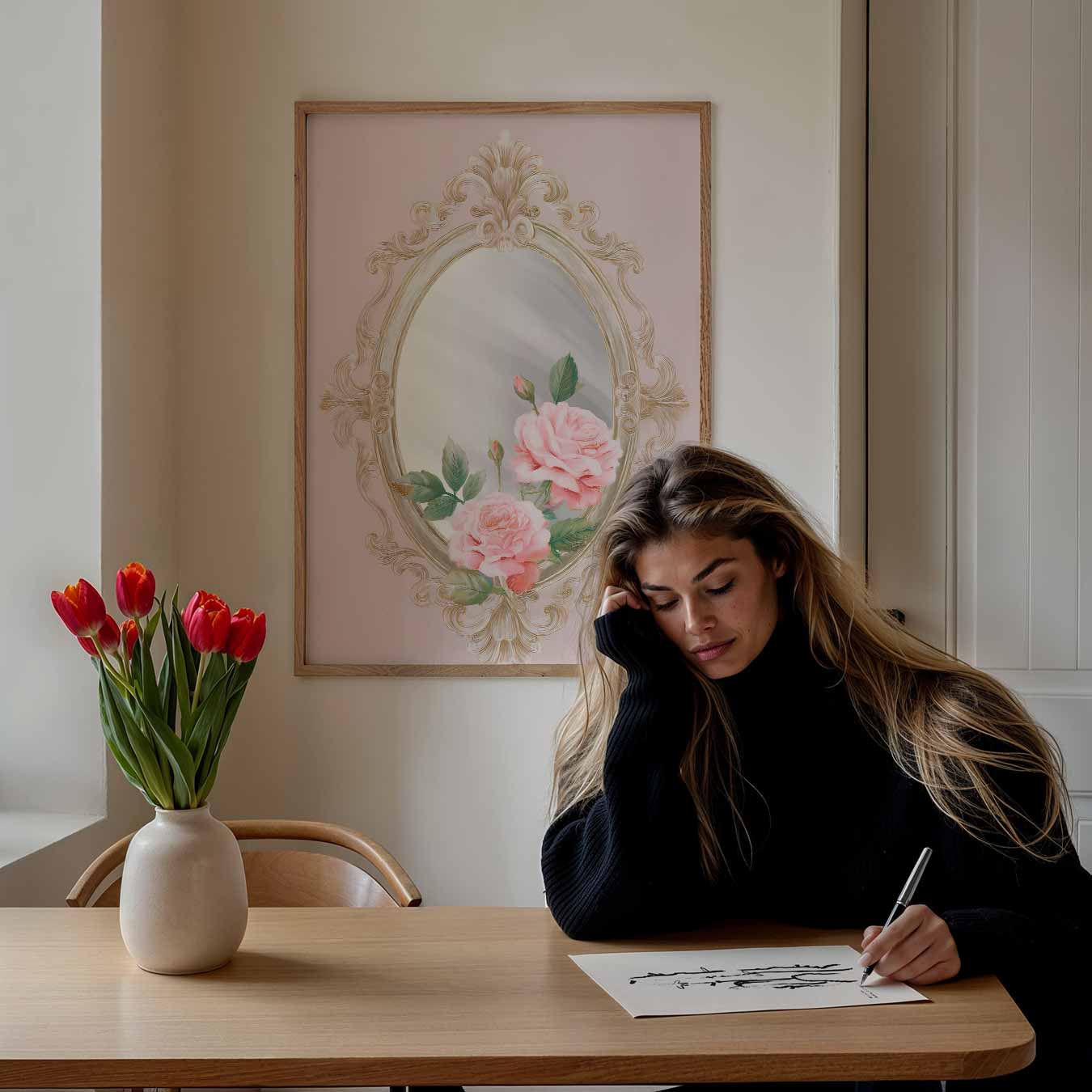 Romantische Rozen Spiegelposter