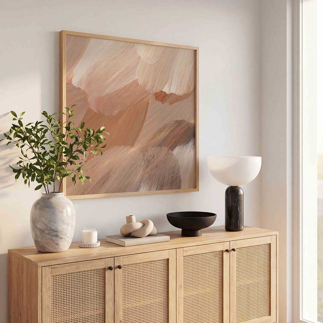 Abstracte penseelstreken Poster