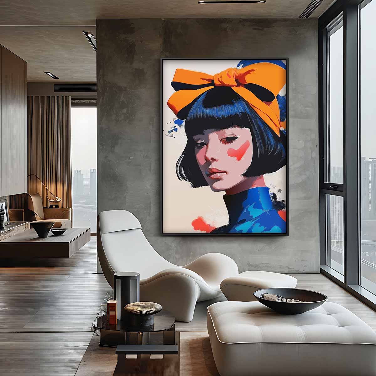 Vrolijke Kleurenprinses Kunstwerk-canvas-dibond-plexiglas-wanddecoratie-WallArtistic