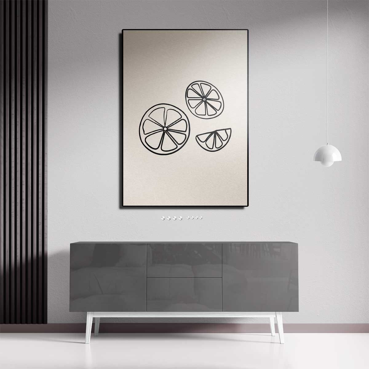 Zomerse Citrus Slices Illustratie Kunstwerk-canvas-dibond-plexiglas-wanddecoratie-WallArtistic