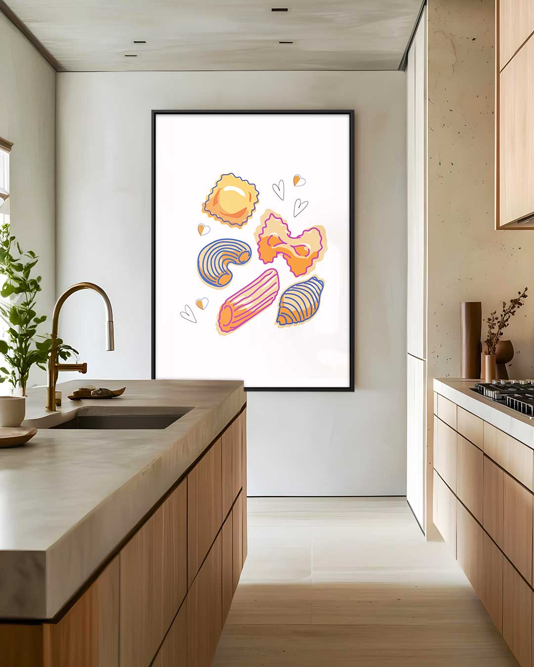 Pastelprachtig Pasta-ontwerp Kunstwerk-canvas-dibond-plexiglas-wanddecoratie-WallArtistic