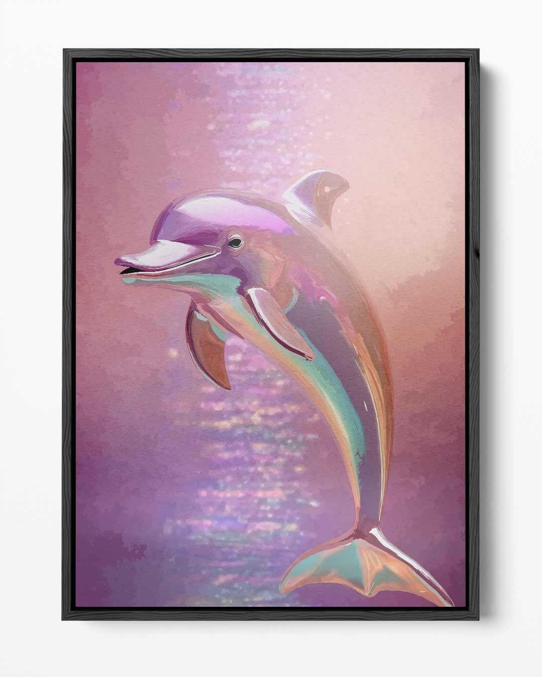 Dromerige Dolfijn Kunstwerk-canvas-dibond-plexiglas-wanddecoratie-WallArtistic