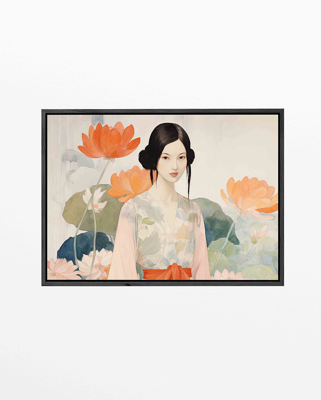 Vrouw met bloemen Kunstwerk