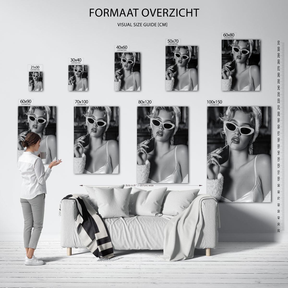 Vrouw met zonnebril Poster