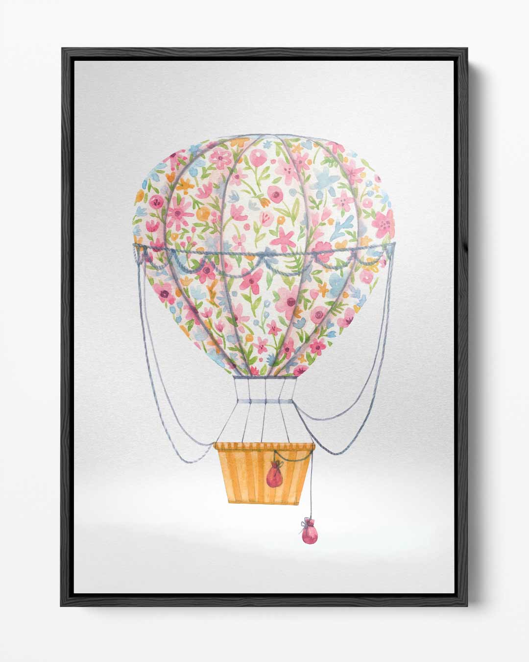 Bloemenluchtballon Kunstwerk-canvas-dibond-plexiglas-wanddecoratie-WallArtistic