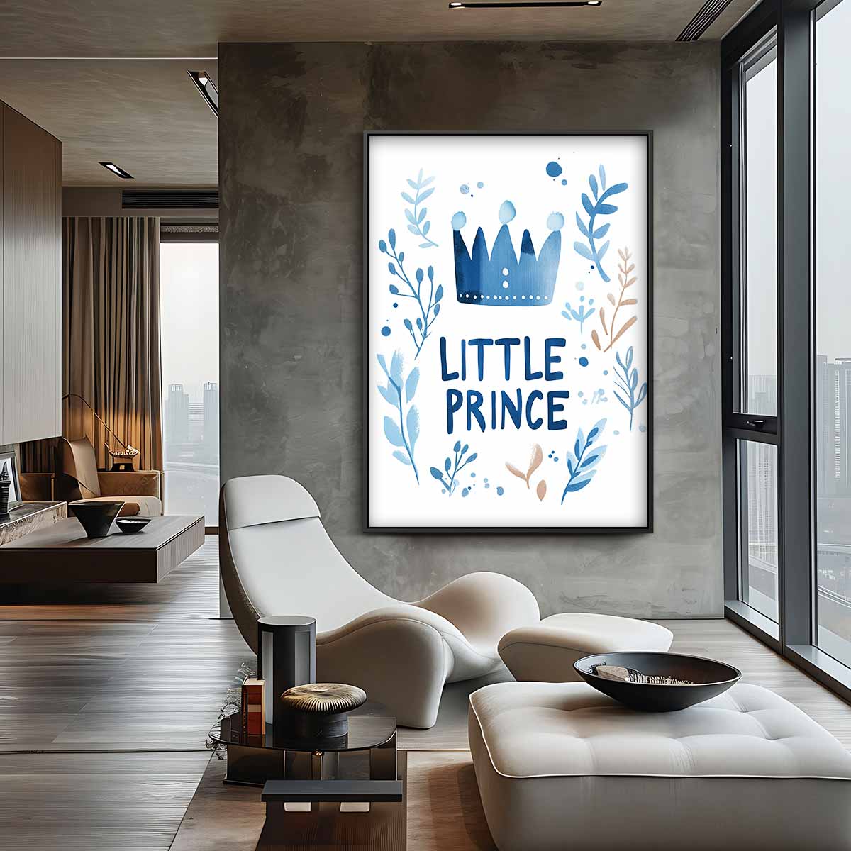 Kleine Prins Kroon Illustratie Kunstwerk-canvas-dibond-plexiglas-wanddecoratie-WallArtistic