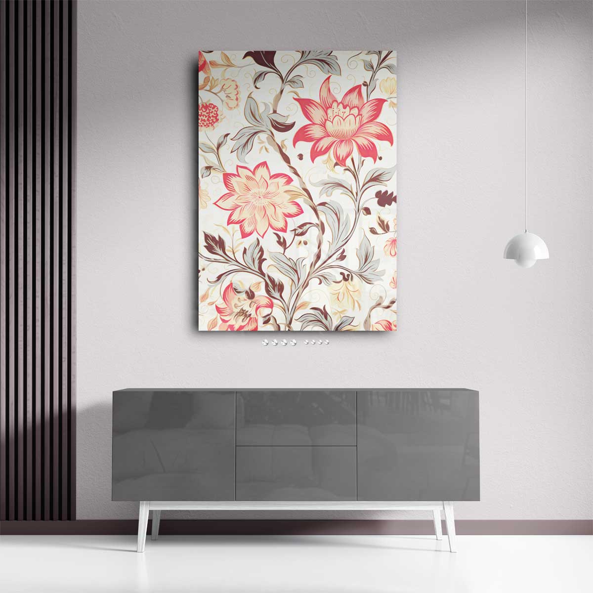 Vrolijk Bloemenpatroon Kunstwerk-canvas-dibond-plexiglas-wanddecoratie-WallArtistic
