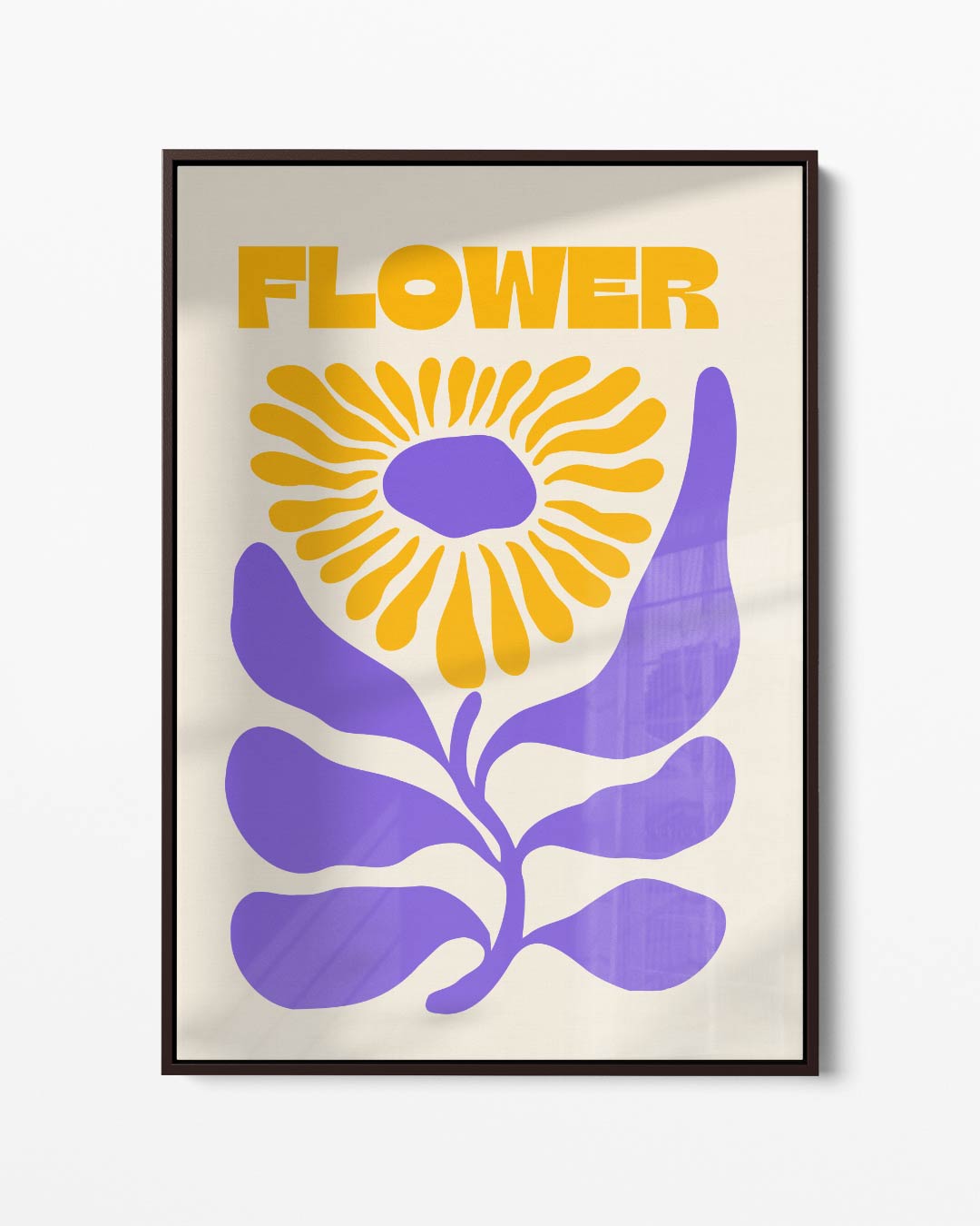 Vrolijke Bloem Illustratie Kunstwerk-canvas-dibond-plexiglas-wanddecoratie-WallArtistic