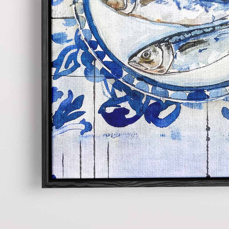 Vissersdromen in Blauw Kunstwerk-canvas-dibond-plexiglas-wanddecoratie-WallArtistic