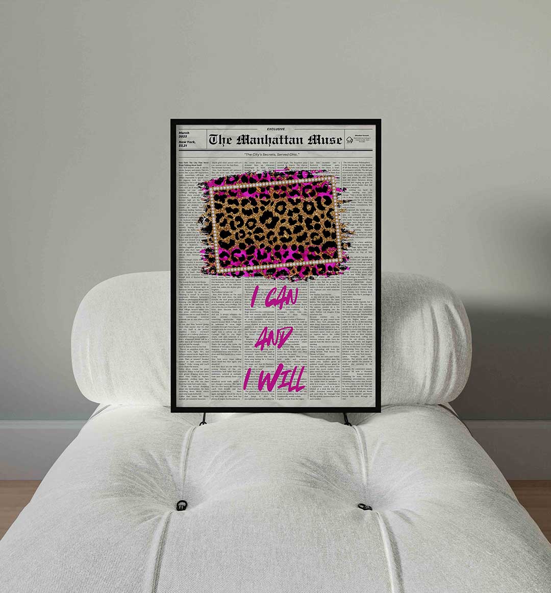 Luipaardprint en tekst Poster
