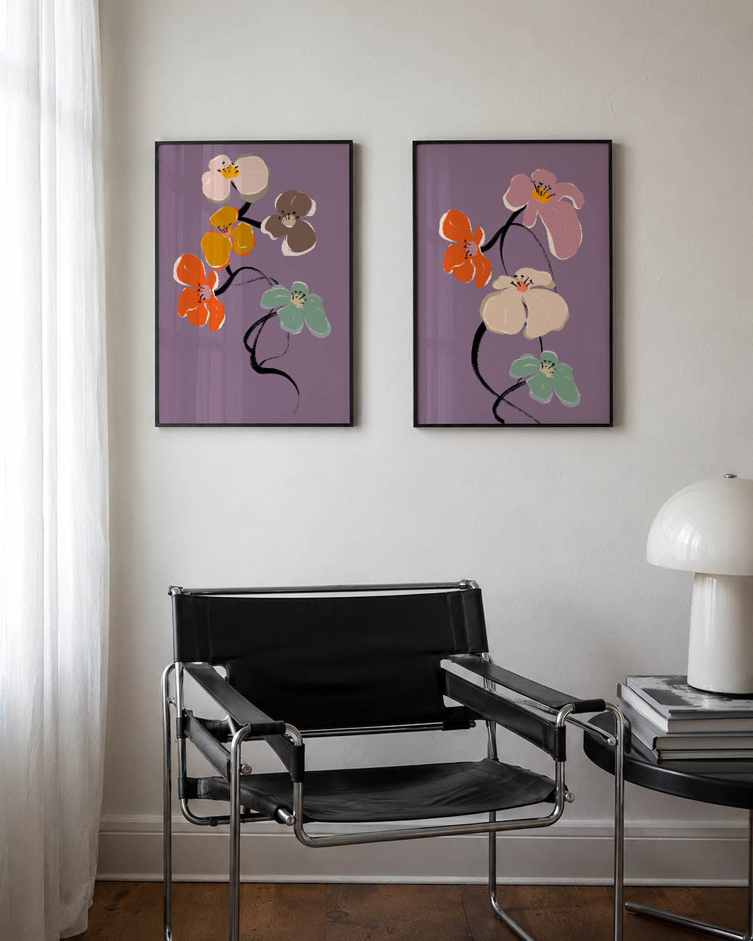 Bloemrijke lijnen Posterset