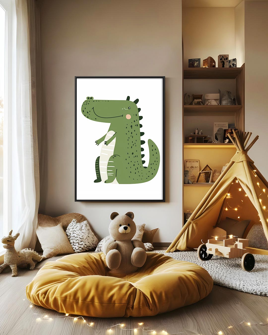 Vrolijke krokodil illustratie Kunstwerk