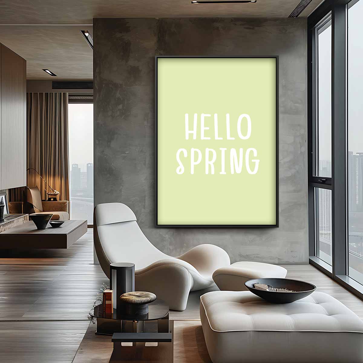 Vrolijke Lente Groet Kunstwerk-canvas-dibond-plexiglas-wanddecoratie-WallArtistic