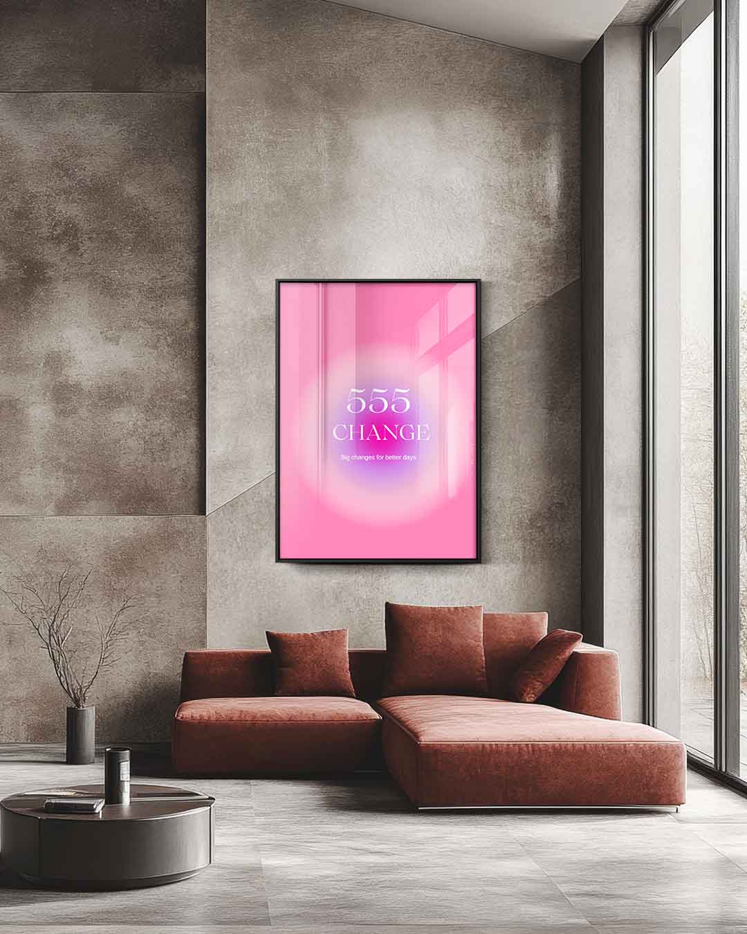 Inspirerende Wenskaart "555 Change Kunstwerk-canvas-dibond-plexiglas-wanddecoratie-WallArtistic