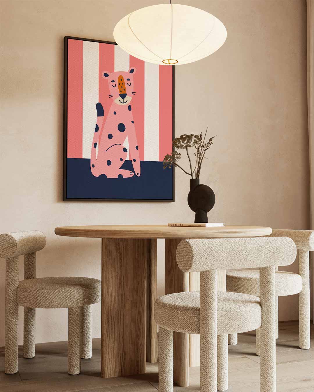 Vrolijke Luipaard Print Kunstwerk-canvas-dibond-plexiglas-wanddecoratie-WallArtistic