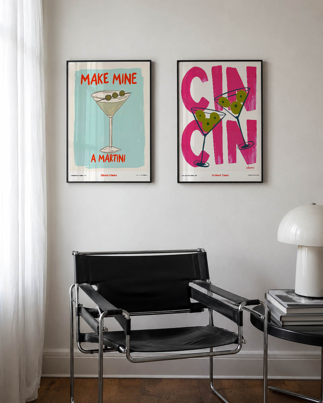 Cocktail illustratie Posterset