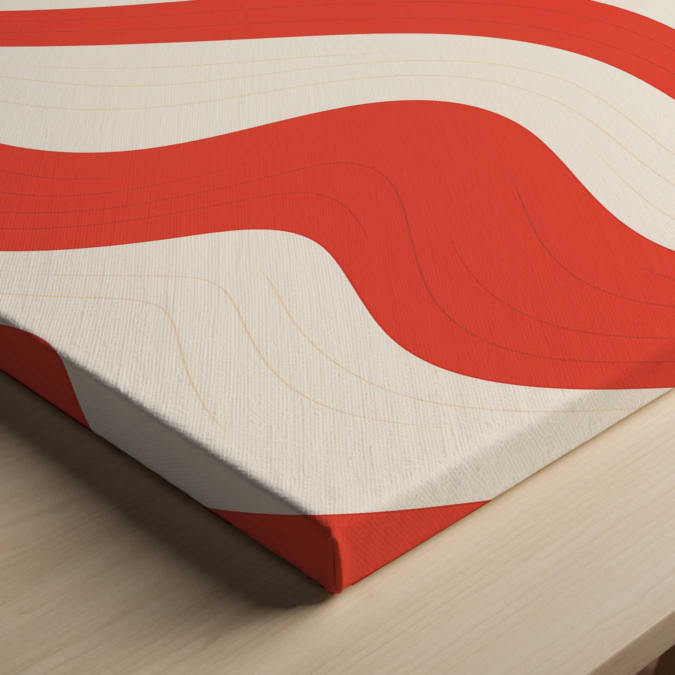 Golvende Rode Strepen Kunstwerk-canvas-dibond-plexiglas-wanddecoratie-WallArtistic