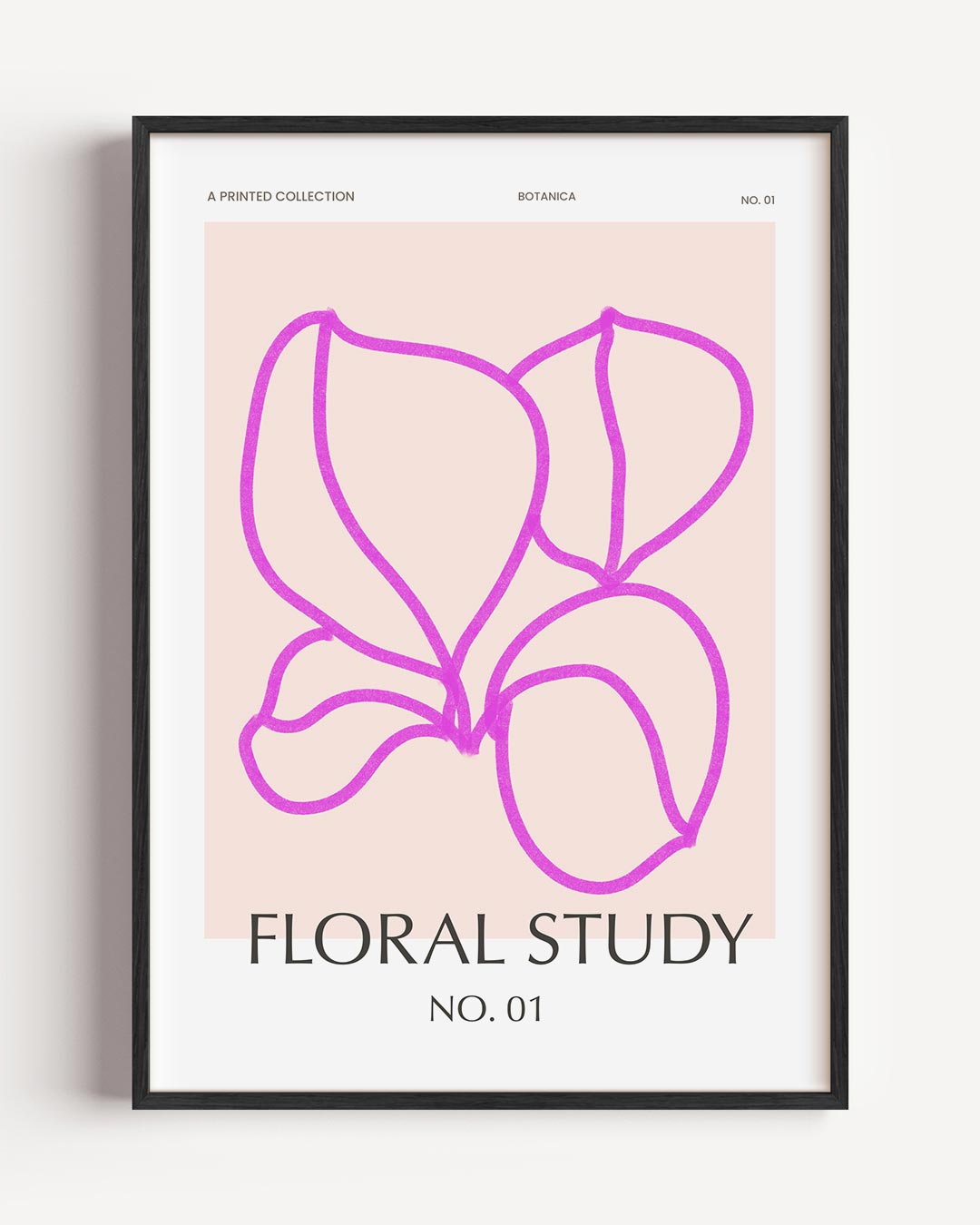 Botanische Bloemenlijntekening Poster-WallArtistic