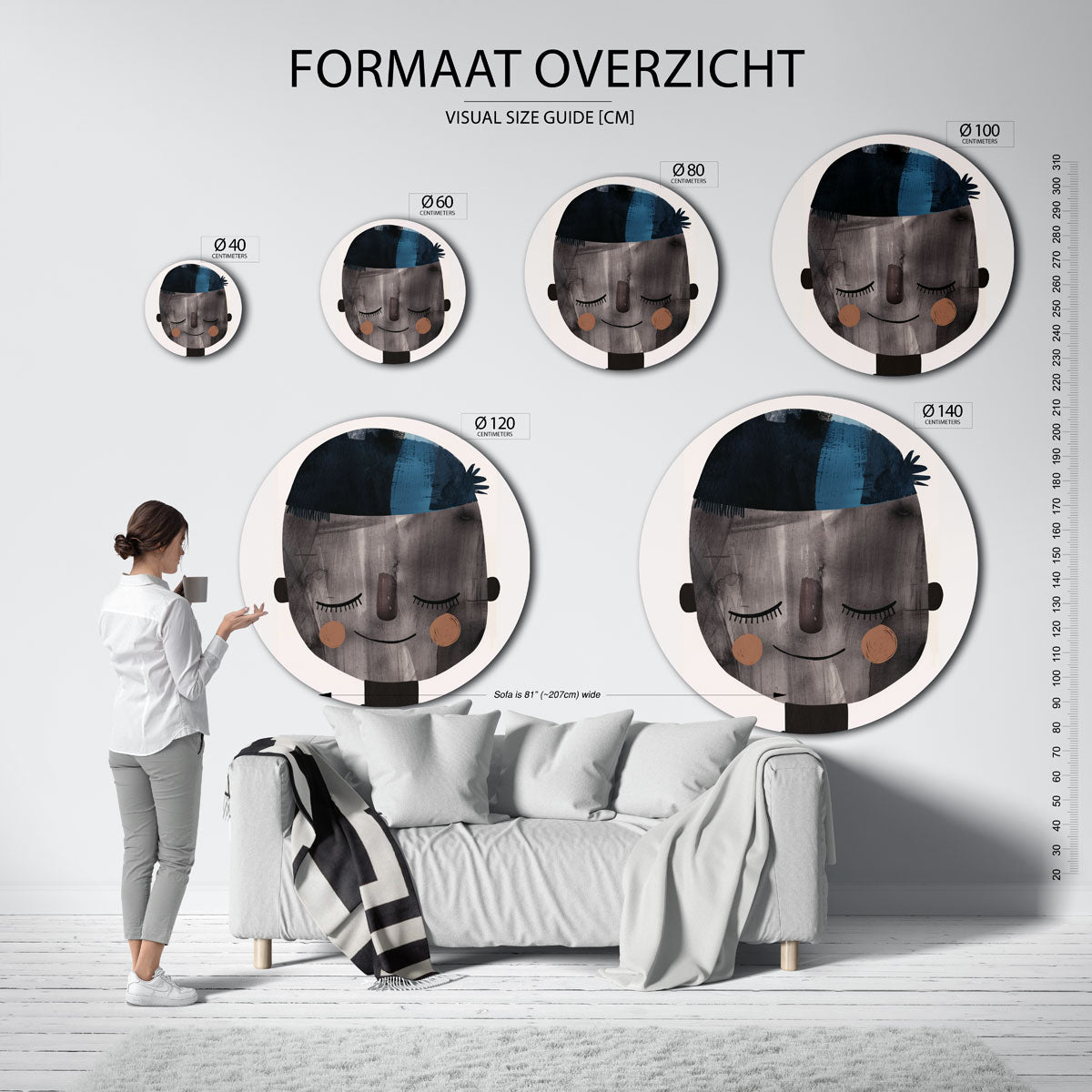 Lachend gezicht Muurcirkel