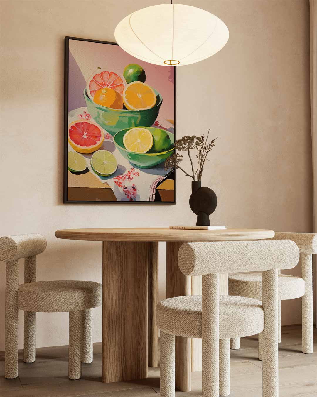 Kleurrijke Citrus Schilderij Kunstwerk-canvas-dibond-plexiglas-wanddecoratie-WallArtistic