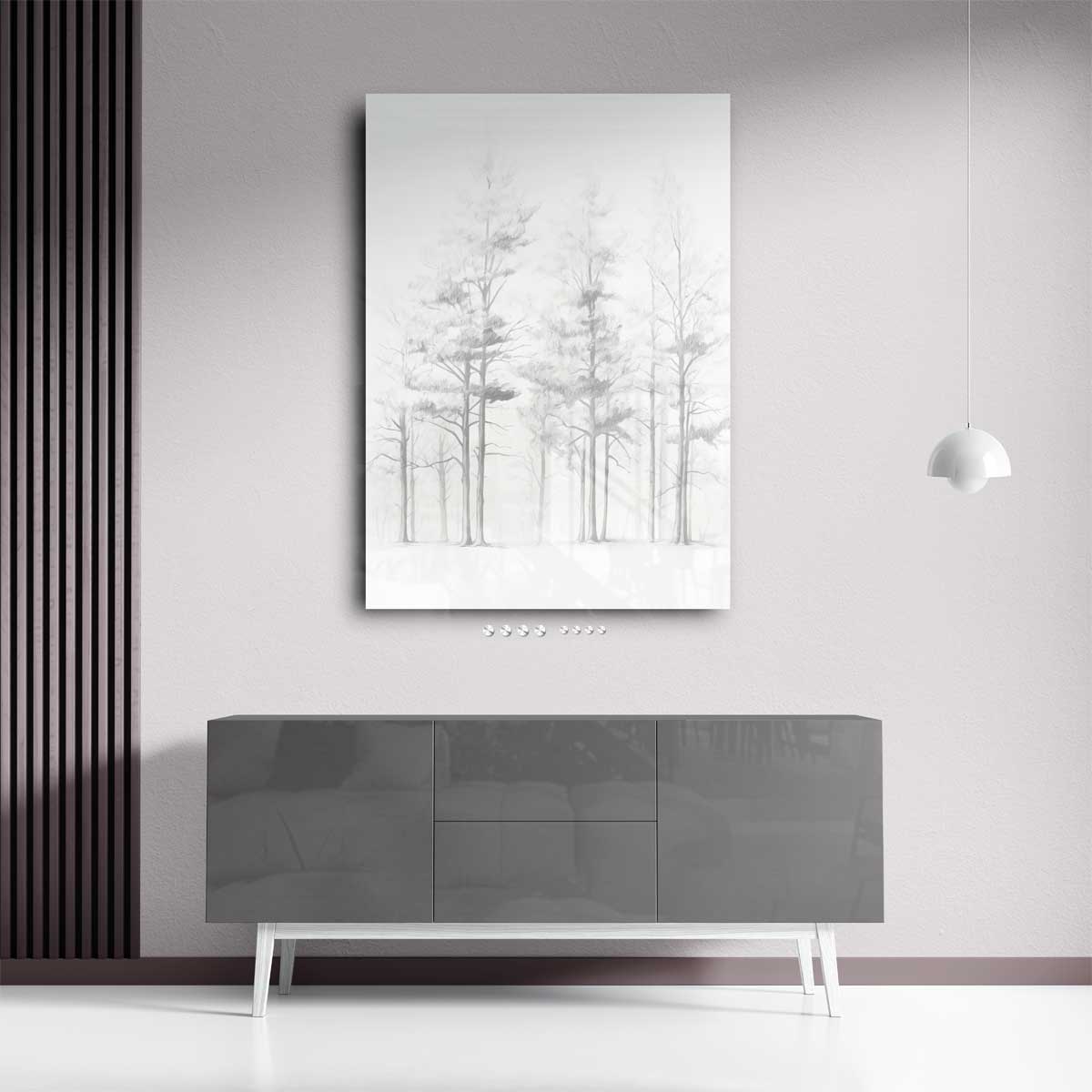 Mystieke Mistige Bomen Kunstwerk-canvas-dibond-plexiglas-wanddecoratie-WallArtistic