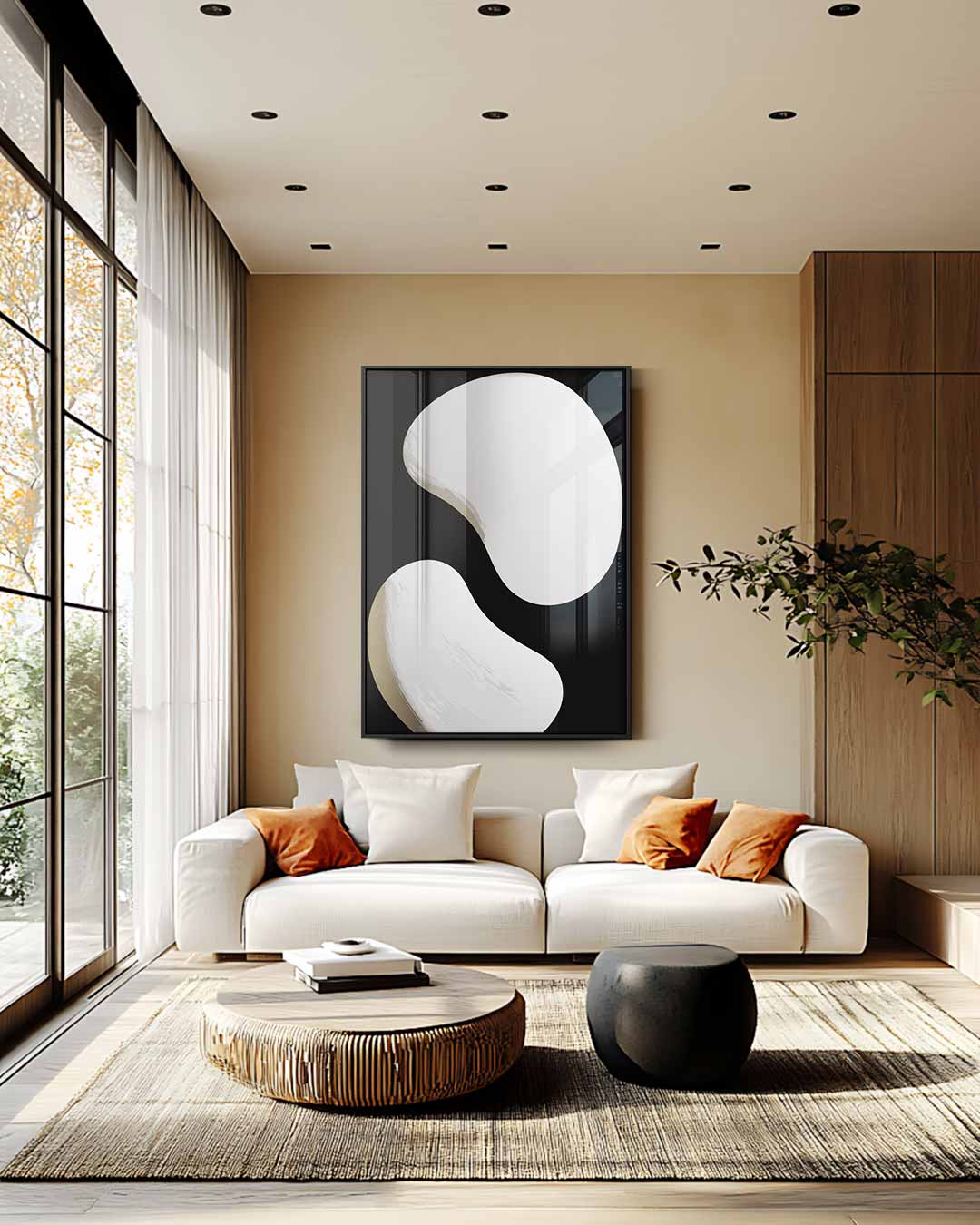Yin en Yang Abstractie Kunstwerk-canvas-dibond-plexiglas-wanddecoratie-WallArtistic