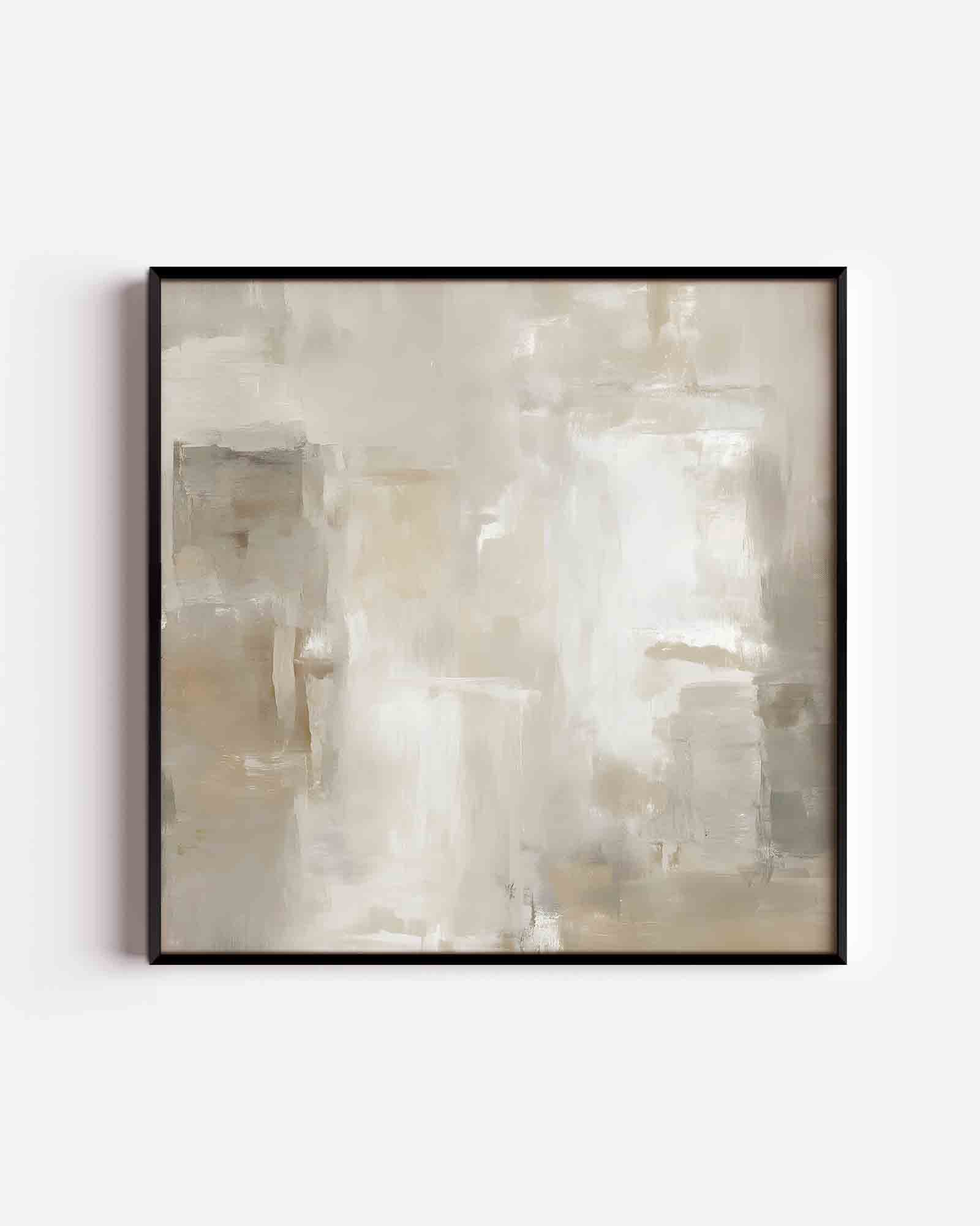 Abstracte beige en grijze Poster