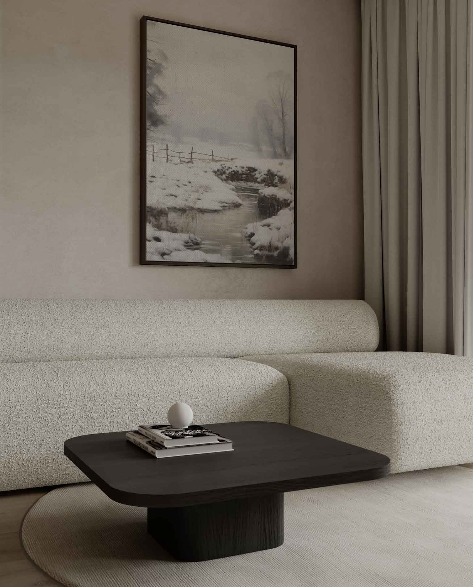 Winterse Rustieke Landschap Kunstwerk-canvas-dibond-plexiglas-wanddecoratie-WallArtistic