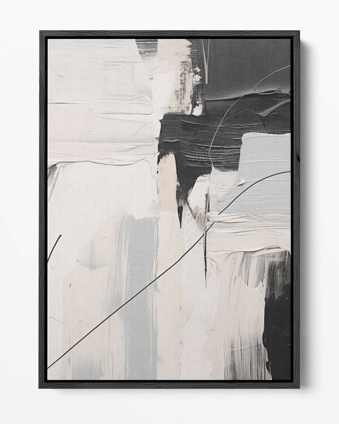 Abstracte Harmonie in Zwart en Wit Kunstwerk-canvas-dibond-plexiglas-wanddecoratie-WallArtistic