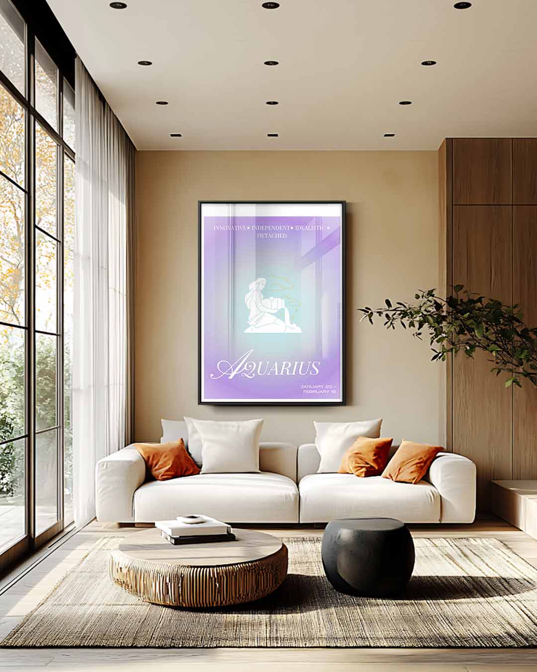 Stijlvolle Aquarius Compositie Kunstwerk-canvas-dibond-plexiglas-wanddecoratie-WallArtistic