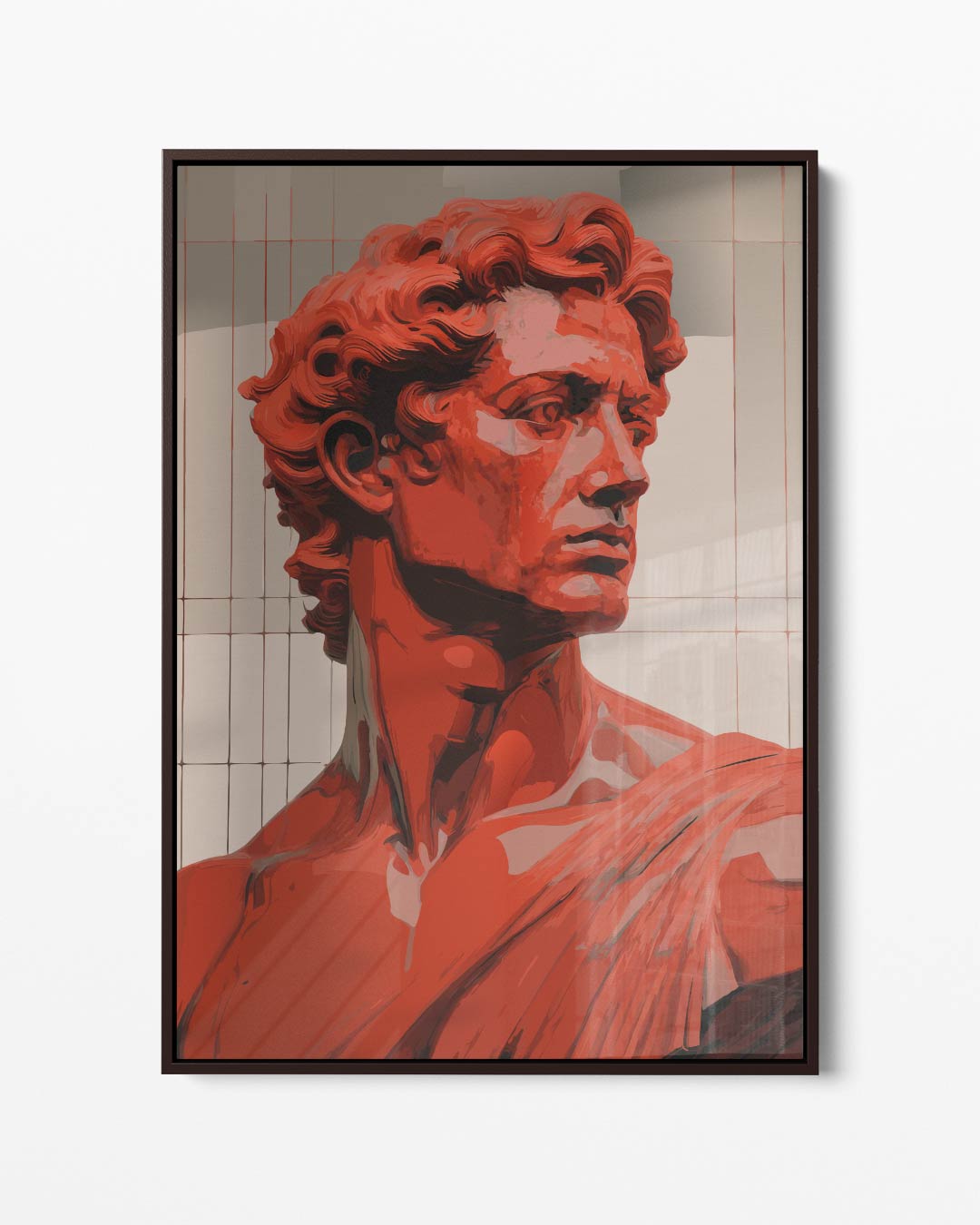Rood Portret van David Kunstwerk-canvas-dibond-plexiglas-wanddecoratie-WallArtistic