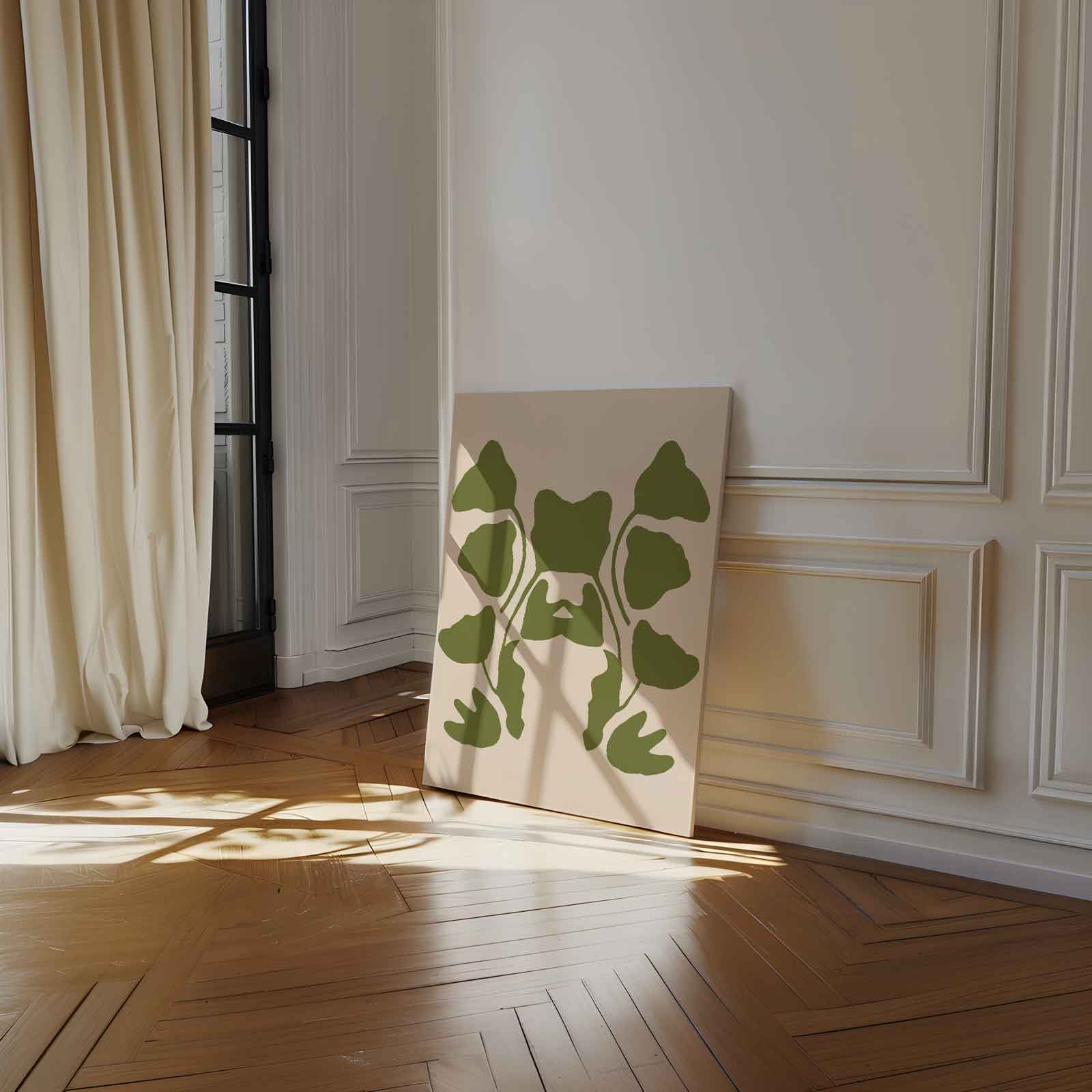 Speelse Symmetrie in Groen Kunstwerk-canvas-dibond-plexiglas-wanddecoratie-WallArtistic
