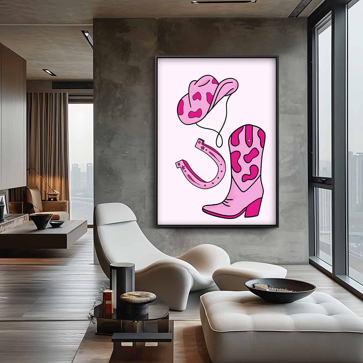 Cowboy Glamour Kunstwerk-canvas-dibond-plexiglas-wanddecoratie-WallArtistic