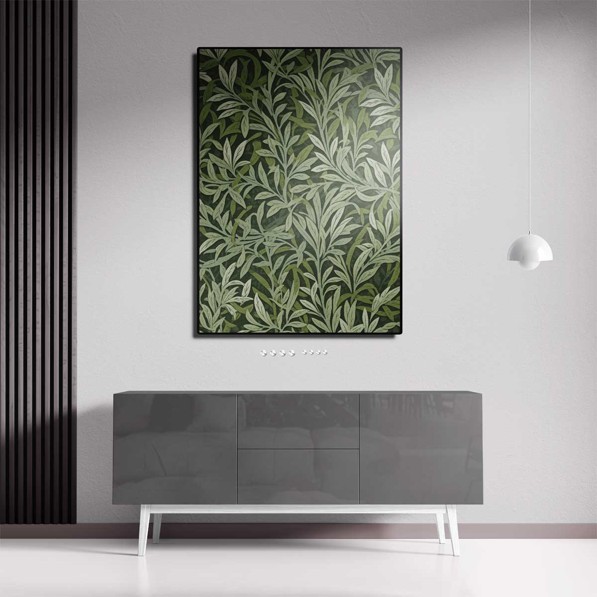 Groene Bladpatroon Wanddecoratie Kunstwerk-canvas-dibond-plexiglas-wanddecoratie-WallArtistic