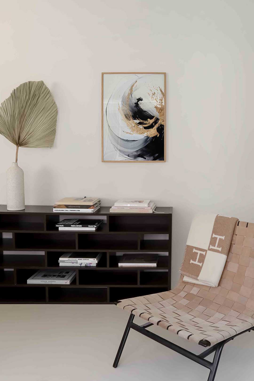 Abstracte zwart en goud Poster