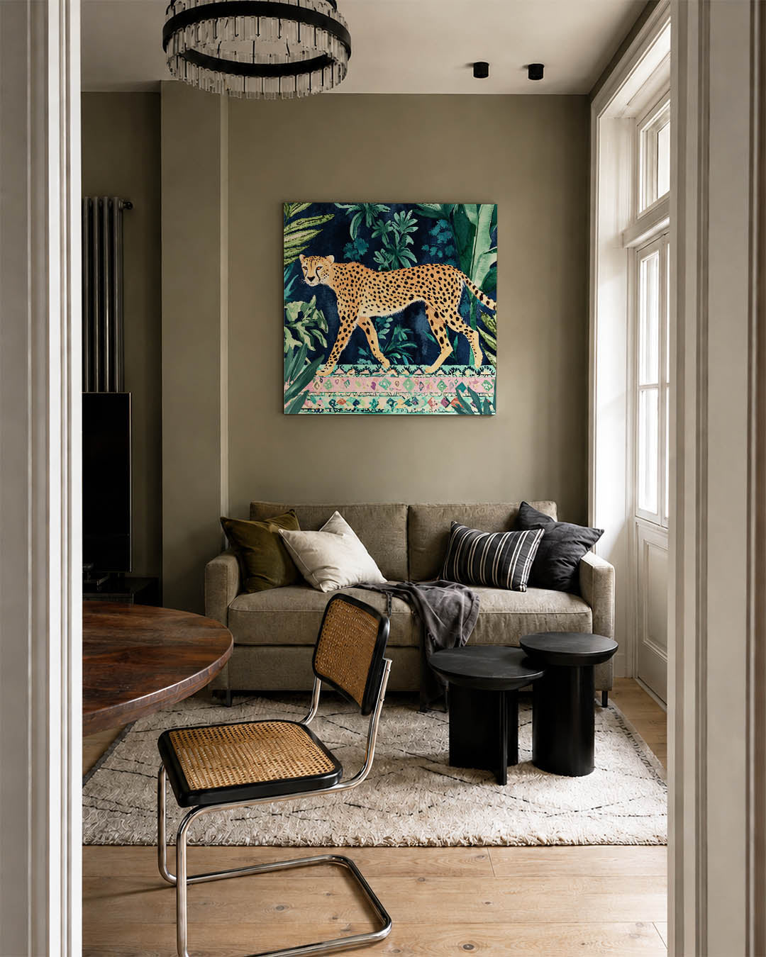 Luipaard in jungle Kunstwerk