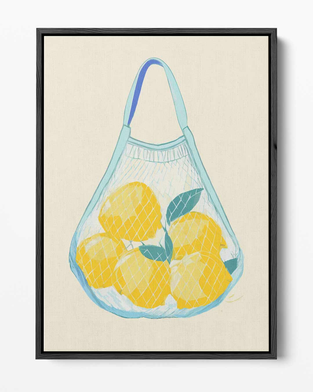 Citroenen in een Netzak Kunstwerk-canvas-dibond-plexiglas-wanddecoratie-WallArtistic