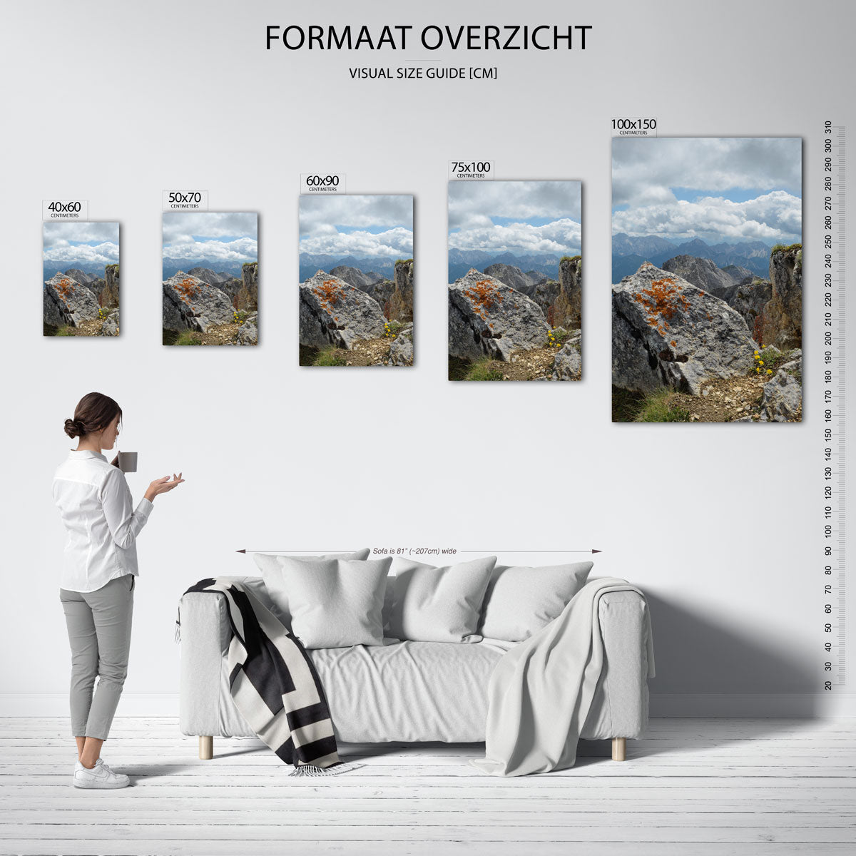 Berglandschap met rotsen Kunstwerk
