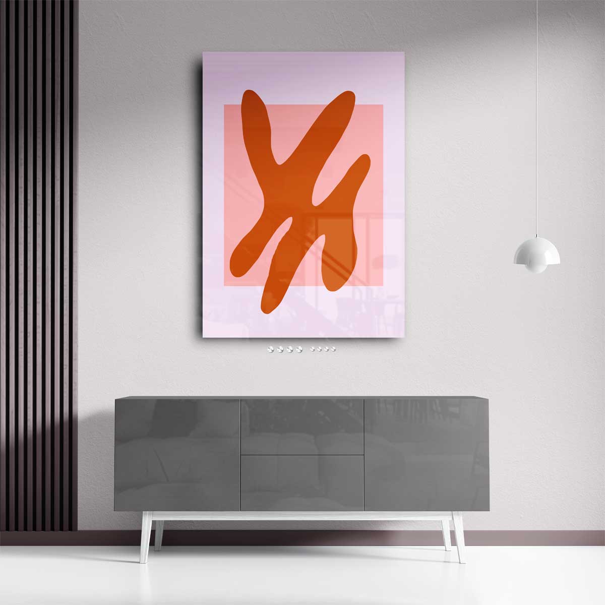 Abstracte Terracotta Vormen Kunstwerk-canvas-dibond-plexiglas-wanddecoratie-WallArtistic