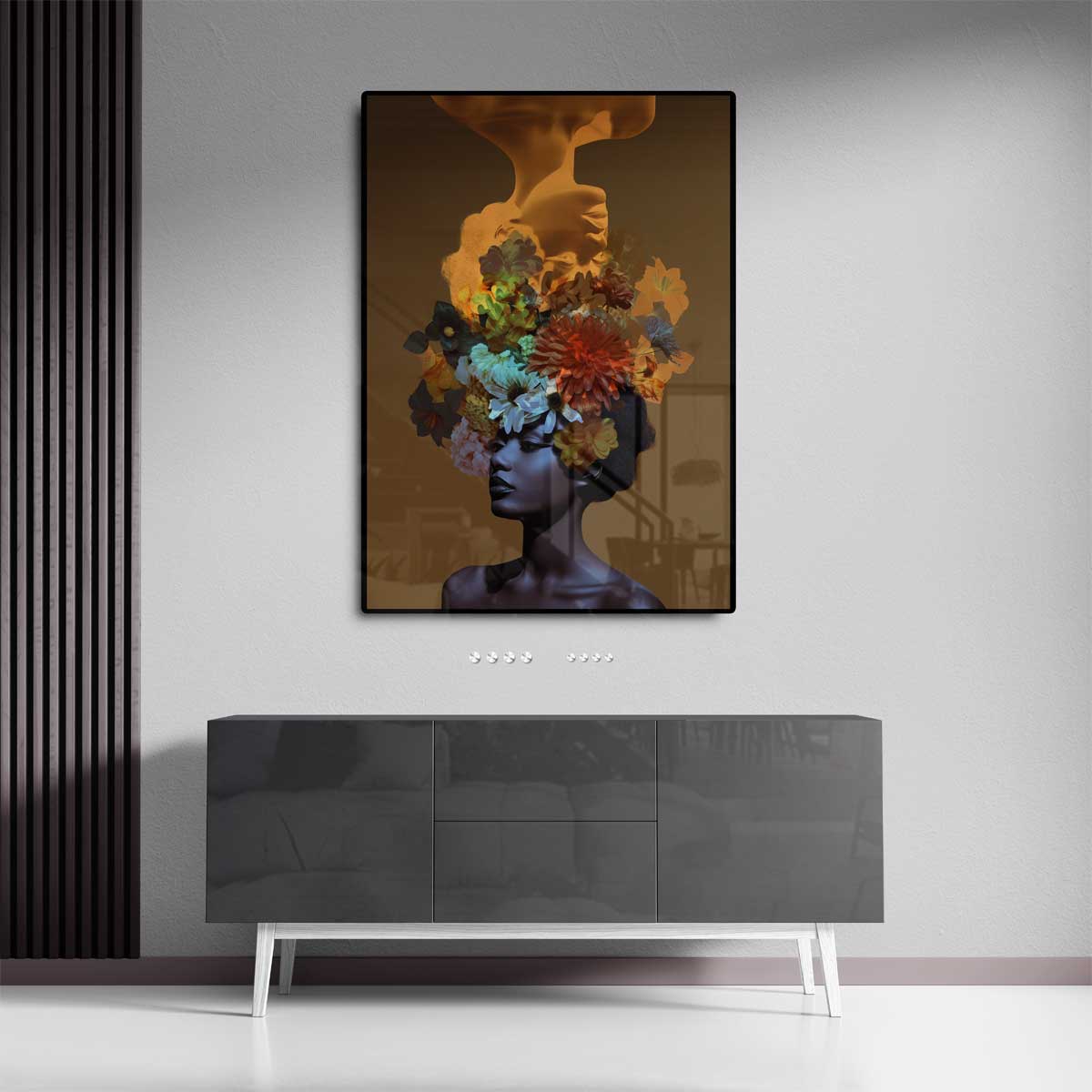 Bloemendroom Portret Kunstwerk-canvas-dibond-plexiglas-wanddecoratie-WallArtistic