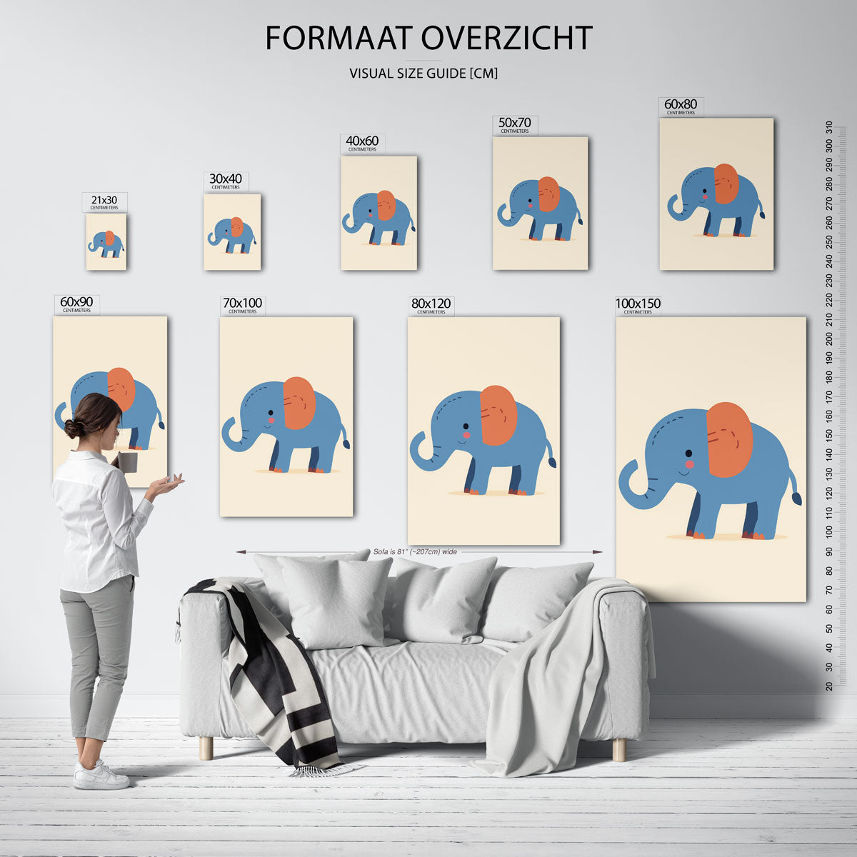 Blauwe olifant Poster