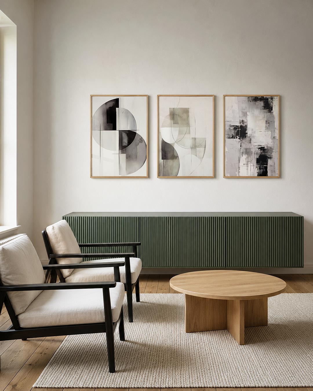 Zwart wit cirkelspel Posterset