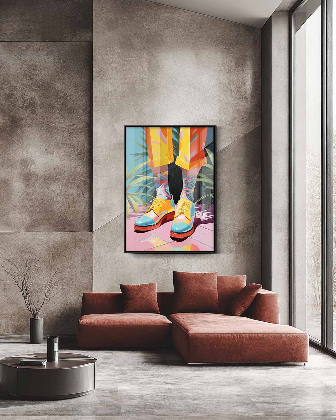 Kleurrijke Sokker Fantasie Kunstwerk-canvas-dibond-plexiglas-wanddecoratie-WallArtistic