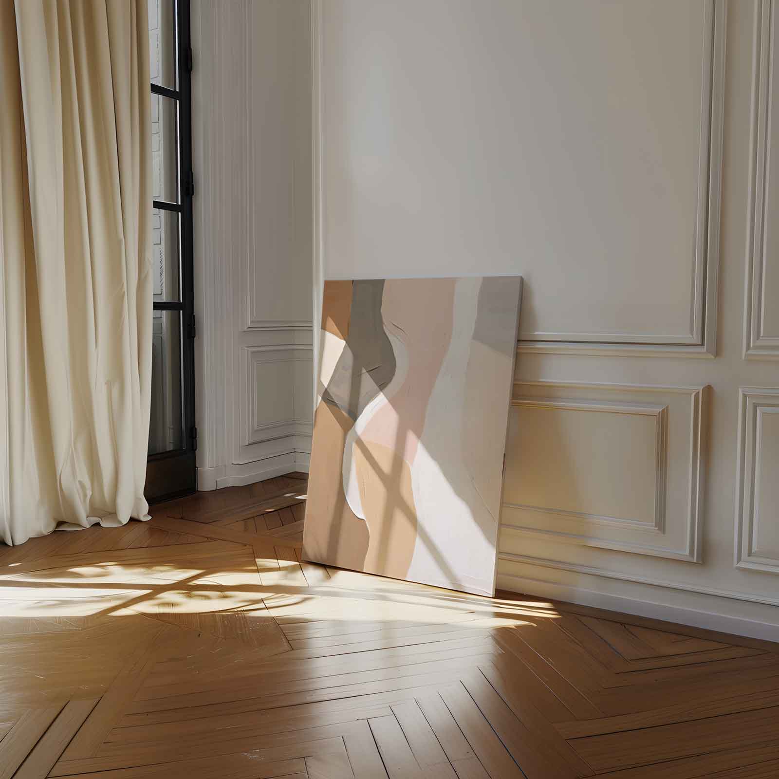 Abstracte Vormen in Zachte Tinten Kunstwerk-canvas-dibond-plexiglas-wanddecoratie-WallArtistic