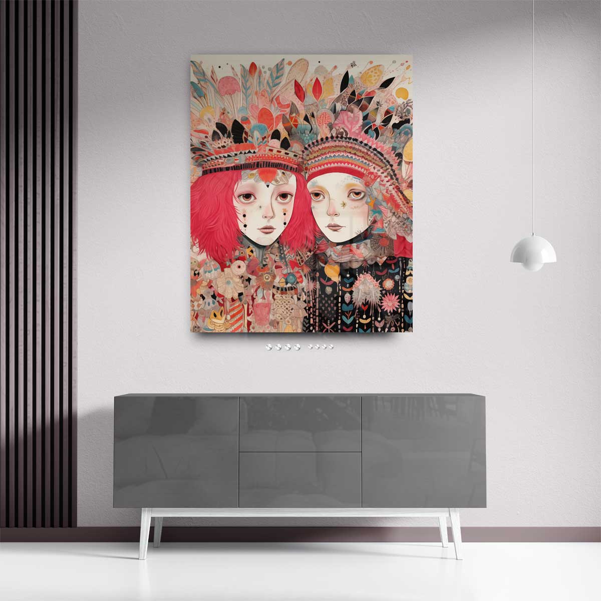 Kleurrijke Fantasiereis Kunstwerk-canvas-dibond-plexiglas-wanddecoratie-WallArtistic