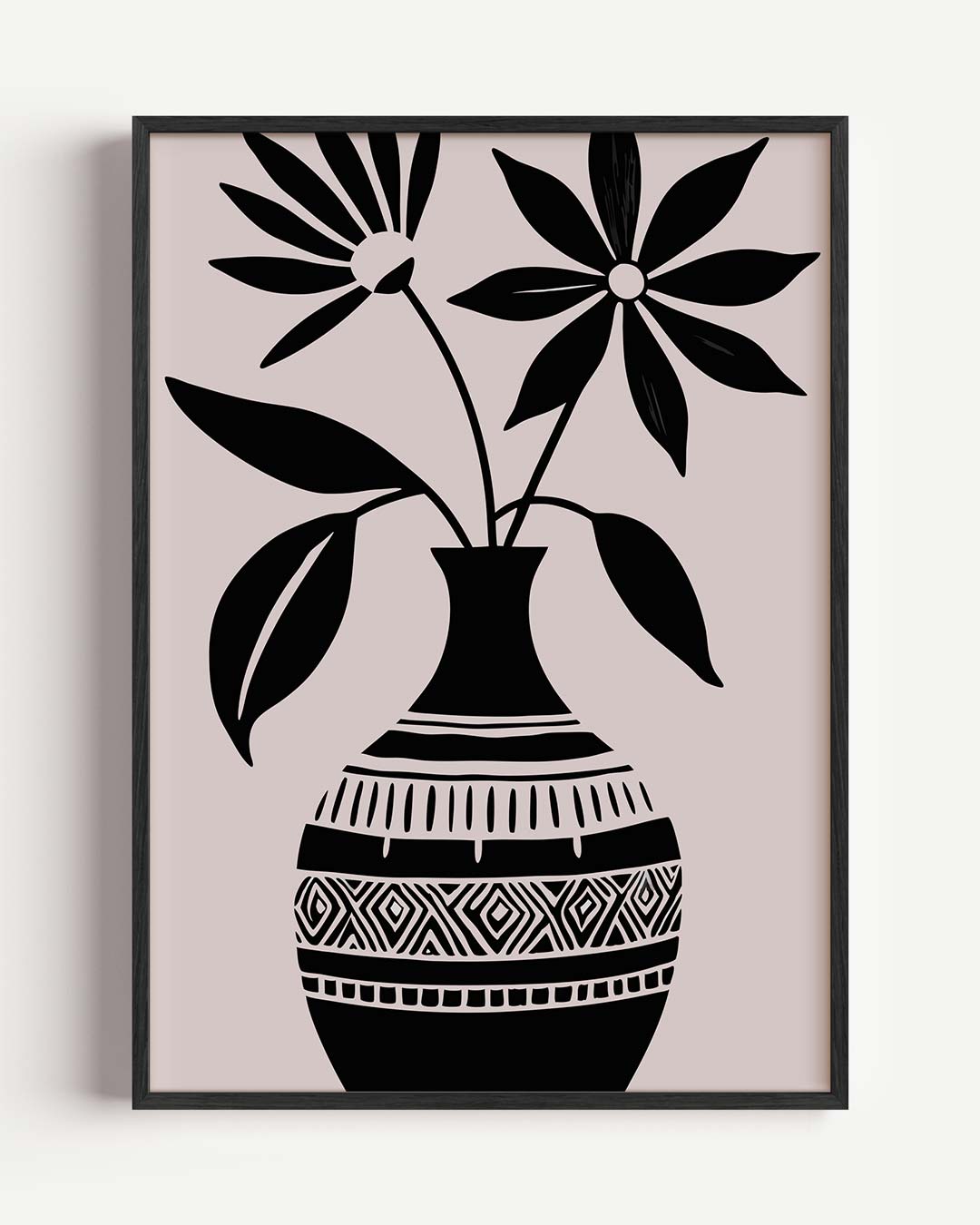 Bloemenvazen Silhouet Poster