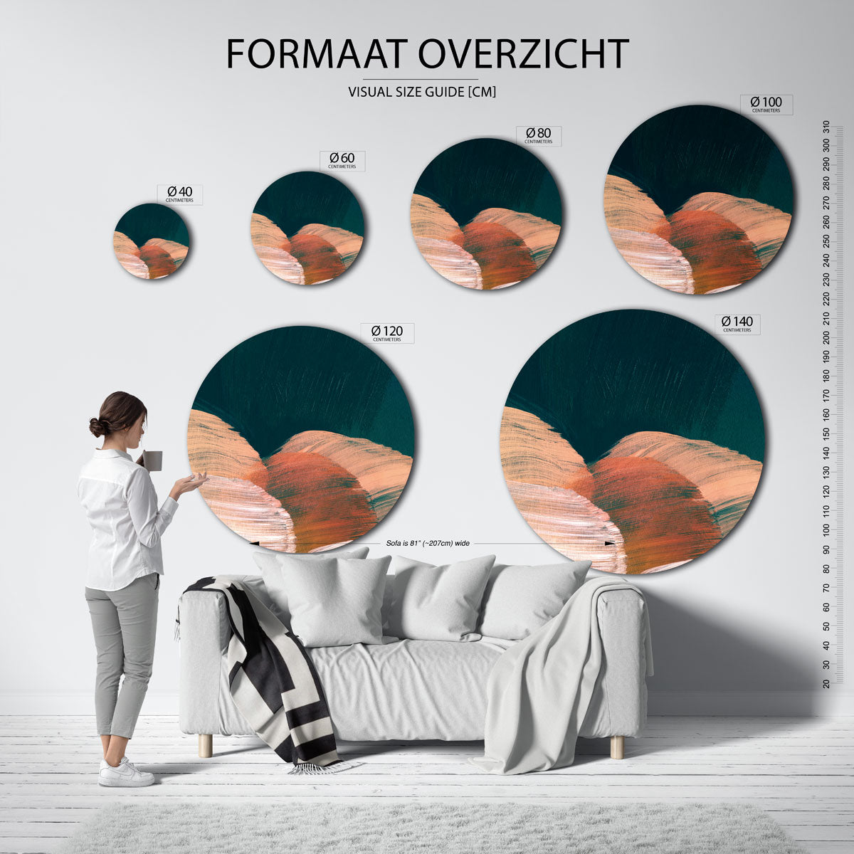 Abstracte vormen Muurcirkel