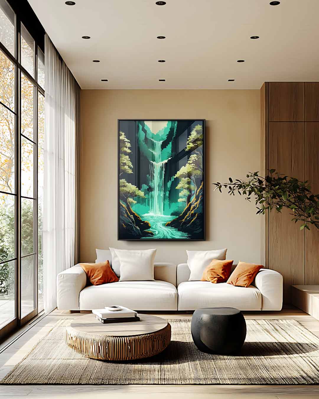 Magische Waterval Kunstwerk-canvas-dibond-plexiglas-wanddecoratie-WallArtistic