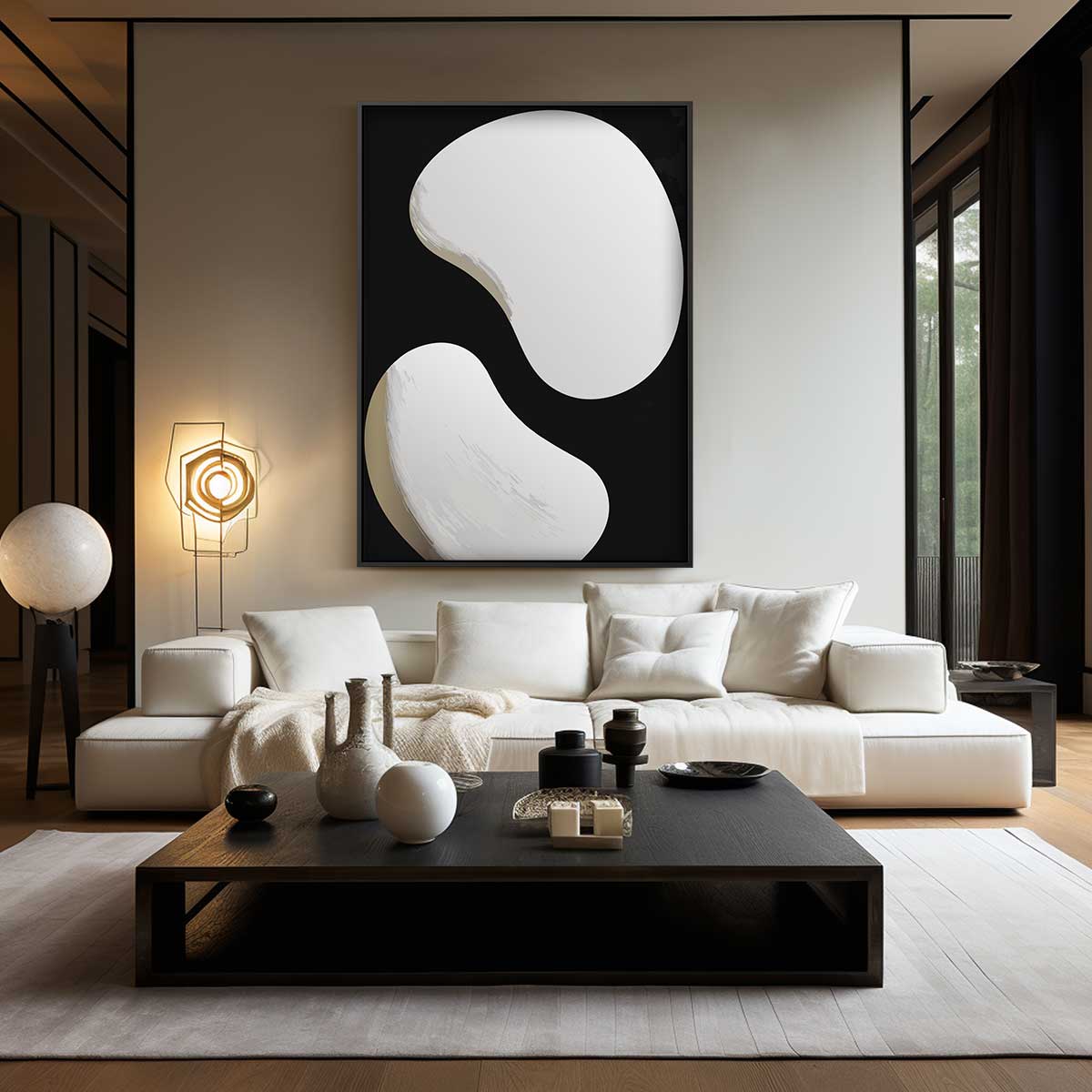 Yin en Yang Abstractie Kunstwerk-canvas-dibond-plexiglas-wanddecoratie-WallArtistic