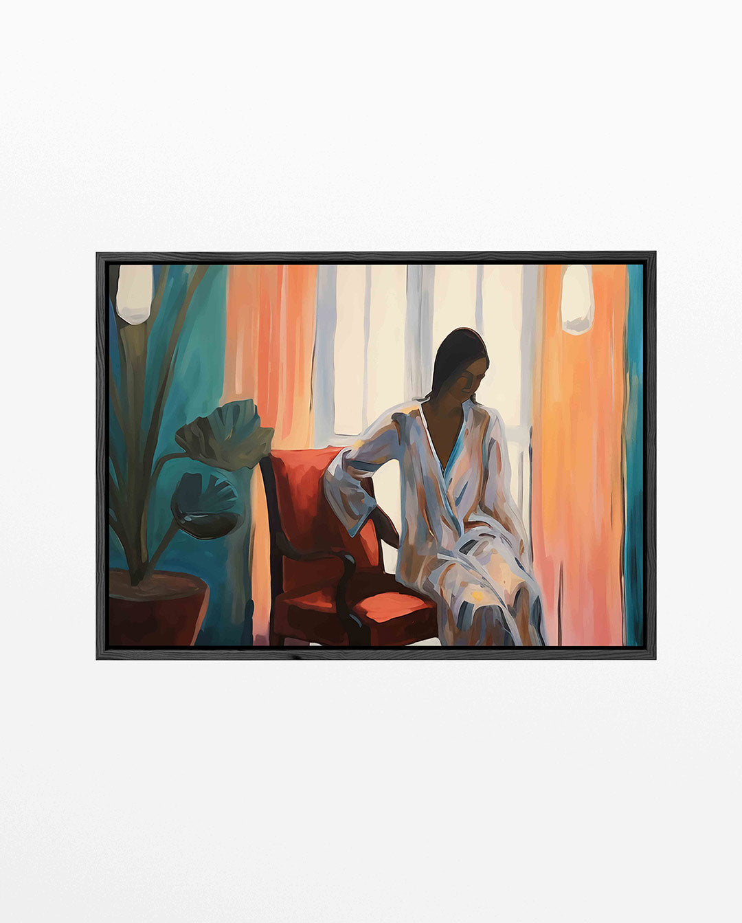 Vrouw in interieur Kunstwerk